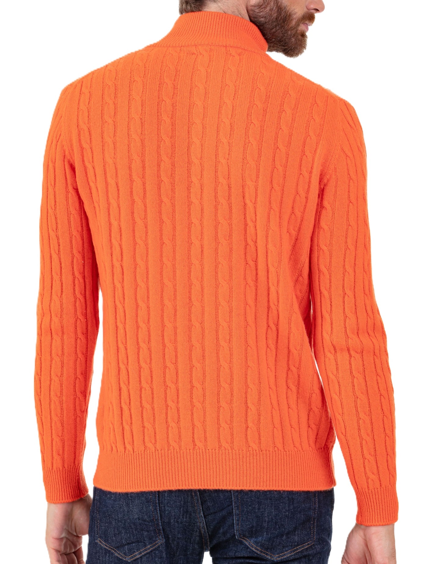 Balldiri 100% Kaschmir Herren Troyer Zopfmuster 4-fädig