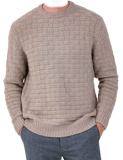 Balldiri 100% Kaschmir Pullover Herren Rundhals 14-fädig