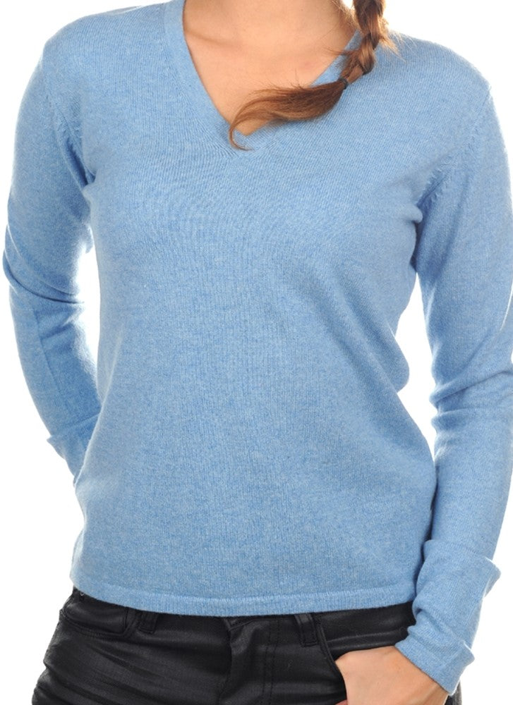 Balldiri 100% Kaschmir Damen Langarm Pullover V-Ausschnitt 2-fädig Teil1/2 - Balldiri & Windhound