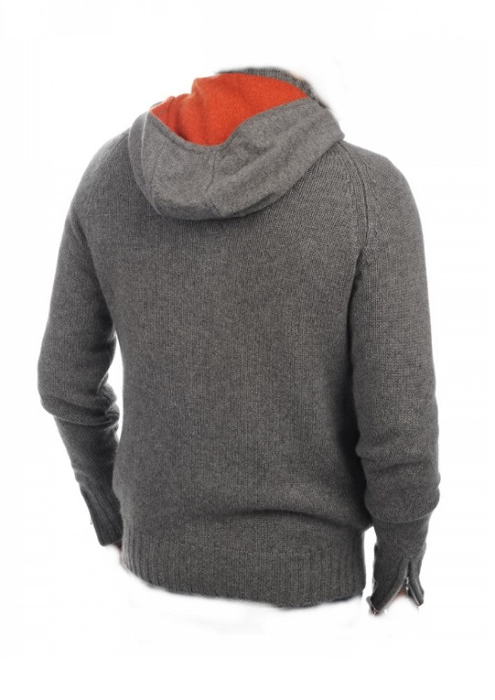 Balldiri 100% Kaschmir Herren Langarm Strickjacke mit Kapuze 8-fädig - Balldiri & Windhound