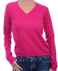Balldiri 100% Kaschmir Pullover Damen V-Ausschnitt 2-fädig fuchsie 2XL - Balldiri & Windhound