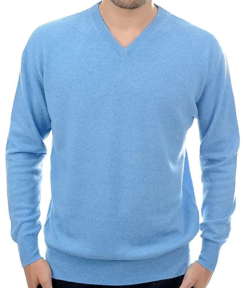 Balldiri 100% Kaschmir Herren Langarm Pullover V-Ausschnitt 2-fädig - Balldiri & Windhound