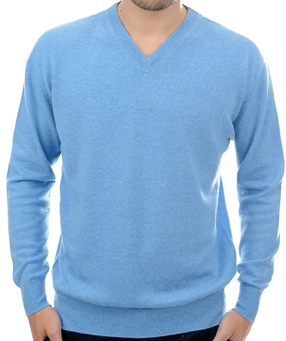 Balldiri 100% Kaschmir Herren Langarm Pullover V-Ausschnitt 2-fädig - Balldiri & Windhound