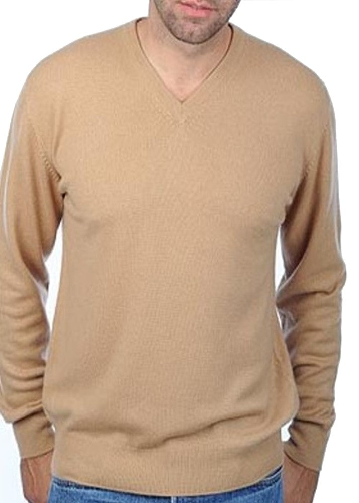 Balldiri 100% Kaschmir Herren Pullover V-Ausschnitt 2-fädig