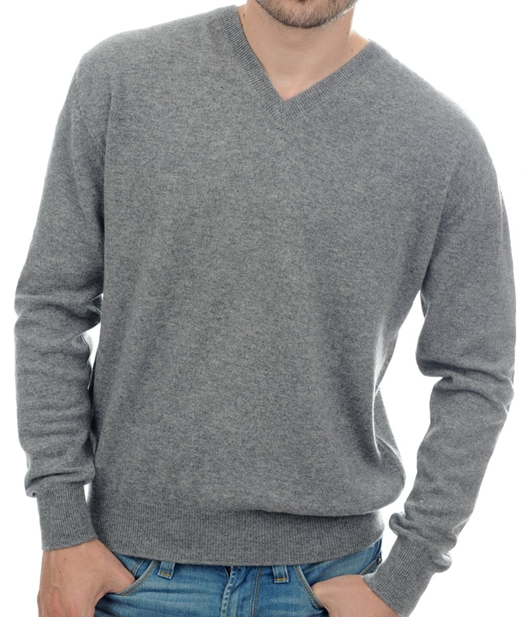 Balldiri 100% Kaschmir Herren Langarm Pullover V-Ausschnitt 2-fädig - Balldiri & Windhound