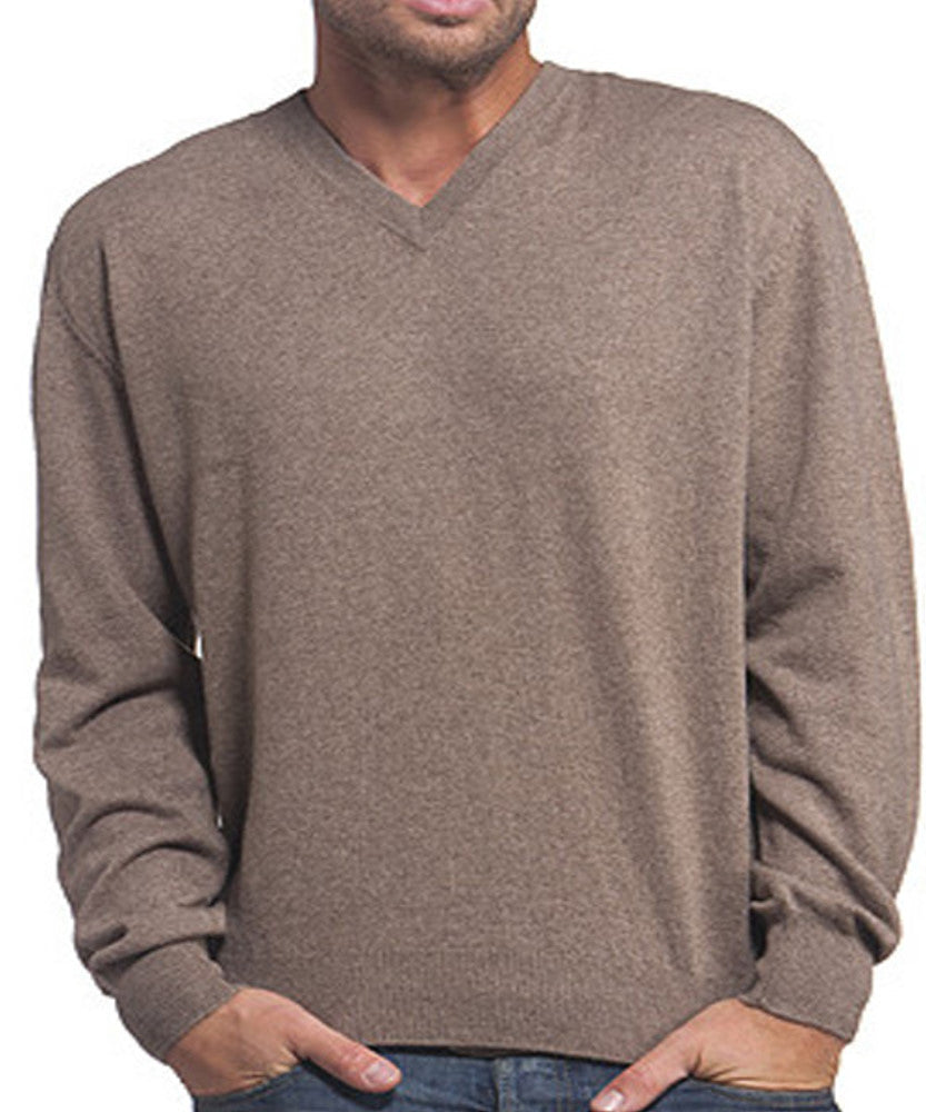 Balldiri 100% Kaschmir Herren Pullover V-Ausschnitt 2-fädig
