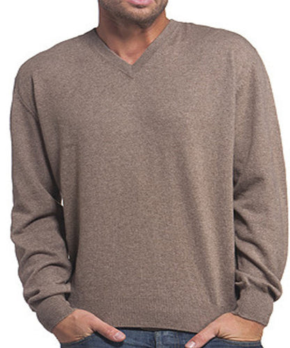 Balldiri 100% Kaschmir Herren Pullover V-Ausschnitt 2-fädig