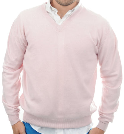 Balldiri 100% Kaschmir Herren Pullover V-Ausschnitt 2-fädig