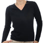 Balldiri 100% Kaschmir Pullover Damen V-Ausschnitt 2-fädig schwarz XS - Balldiri & Windhound