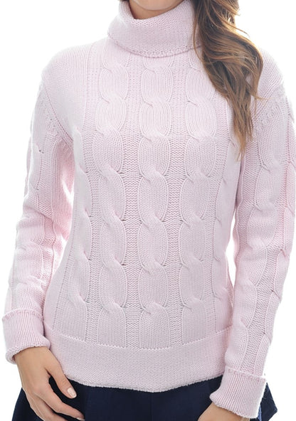 Balldiri 100% Kaschmir Damen Pullover Langarm Rollkragen Zopfmuster 12-fädig - Balldiri & Windhound