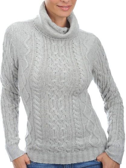 Balldiri 100% Kaschmir Damen  Pullover Rollkragen Zopfmuster 10-fädig - Balldiri & Windhound
