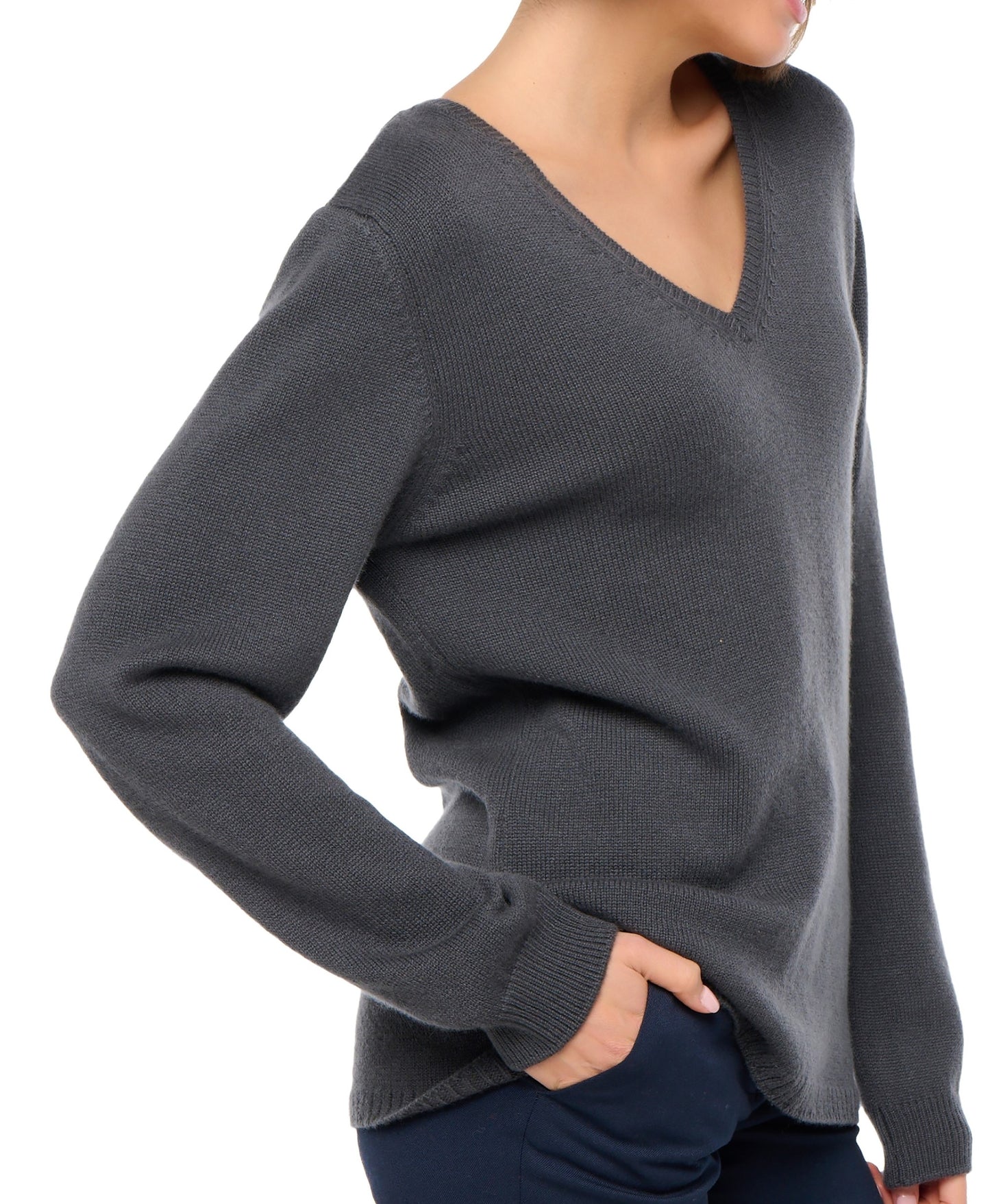 Balldiri 100% Kaschmir Damen langarm Pullover V-Ausschnitt 4-fädig - Balldiri & Windhound
