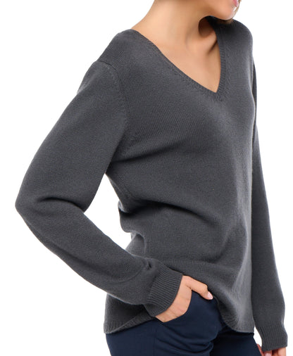 Balldiri 100% Kaschmir Damen langarm Pullover V-Ausschnitt 4-fädig - Balldiri & Windhound