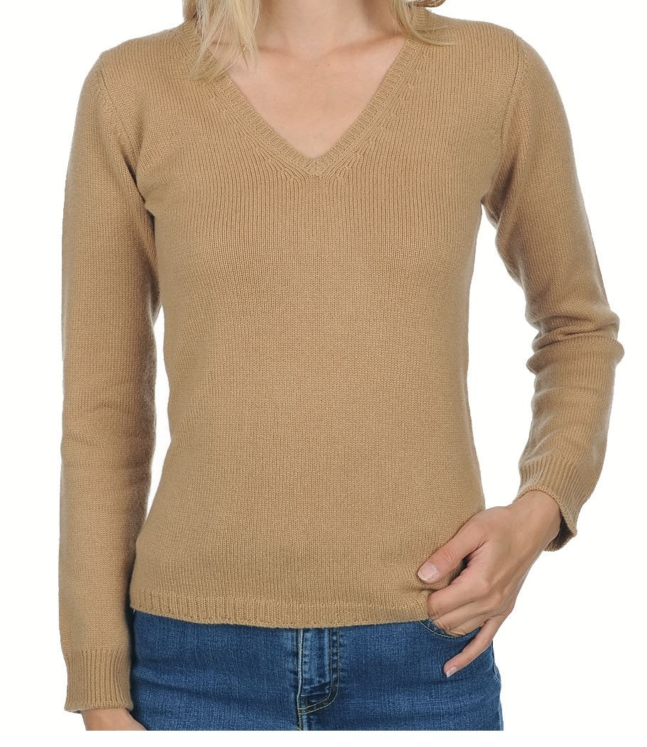 Balldiri 100% Kaschmir Damen langarm Pullover V-Ausschnitt 4-fädig - Balldiri & Windhound