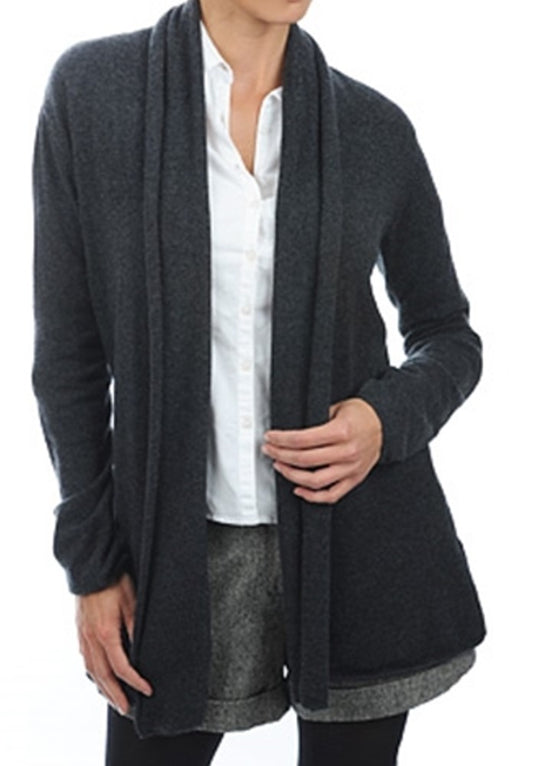 Balldiri 100% Kaschmir Damen Strickjacke Schalkragen 2-fädig