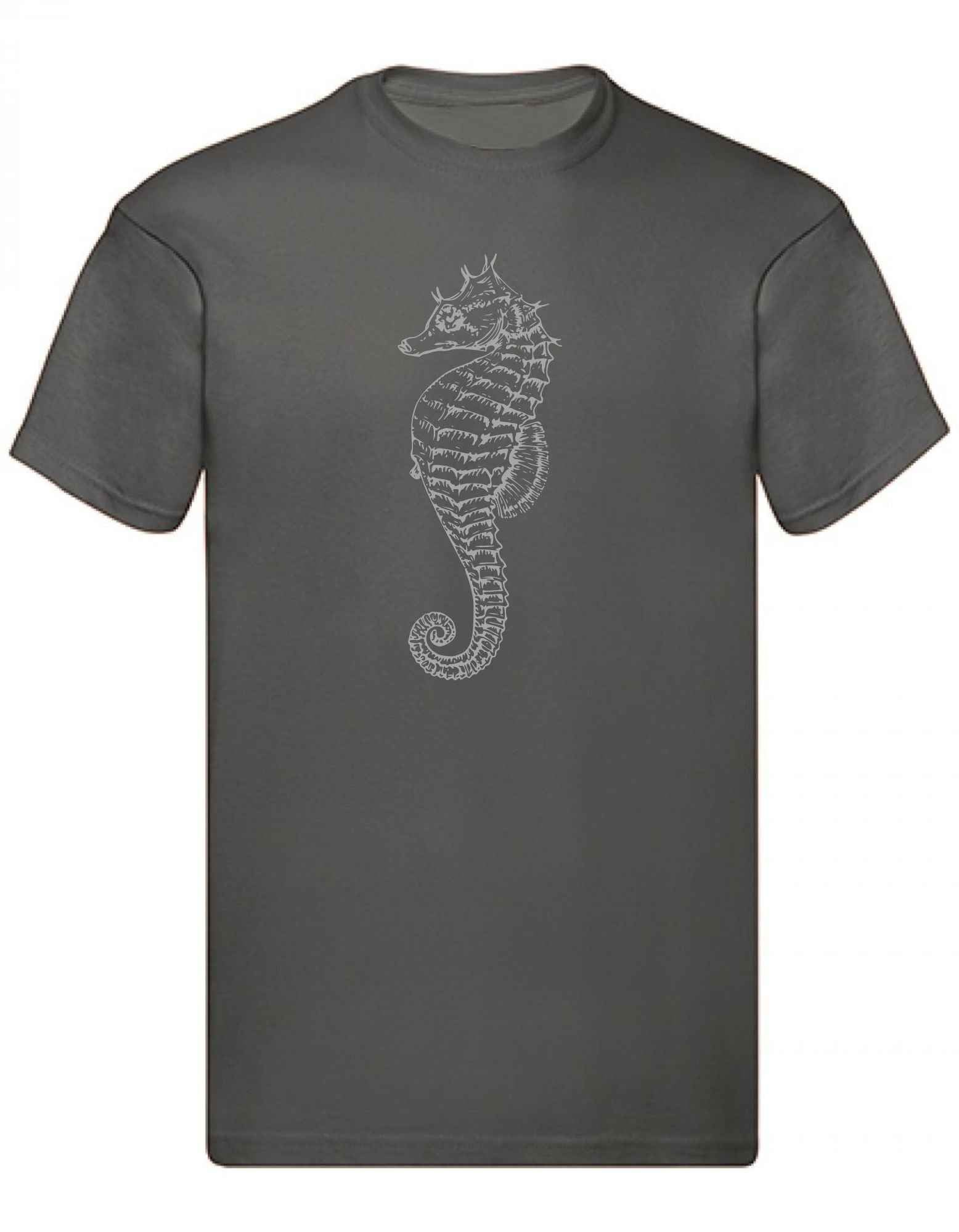 Balldiri T-Shirt Herren graues Seepferdchen S bis 5XL