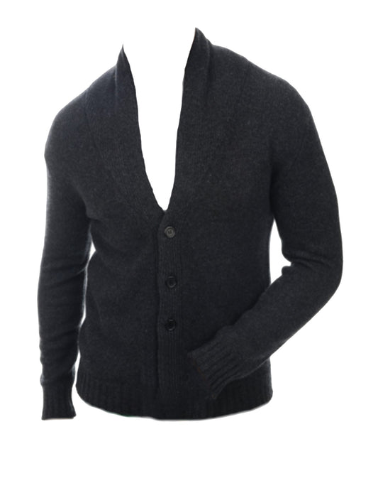 Balldiri 100% Kaschmir Herren Langarm Strickjacke mit Schalkragen 6-fädig - Balldiri & Windhound
