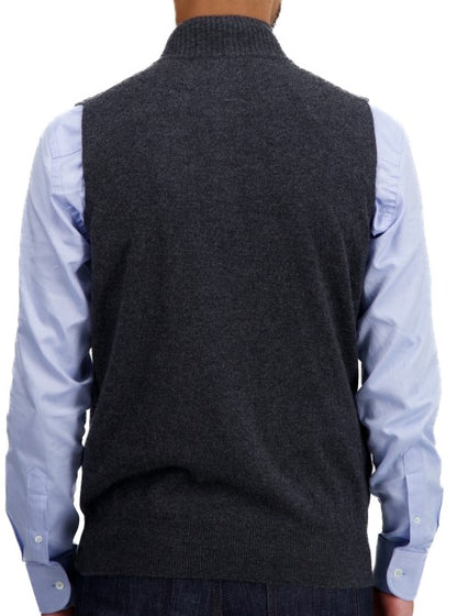 Balldiri 100%  Kaschmir Herren Pullover Pullunder ärmellos mit Zipper 2-fädig - Balldiri & Windhound