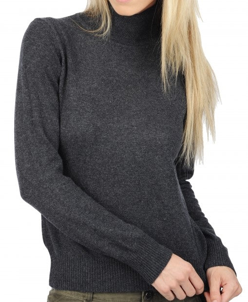 Balldiri 100% Kaschmir Damen Langarm Pullover Rollkragen mit Bündchen 2-fädig - Balldiri & Windhound