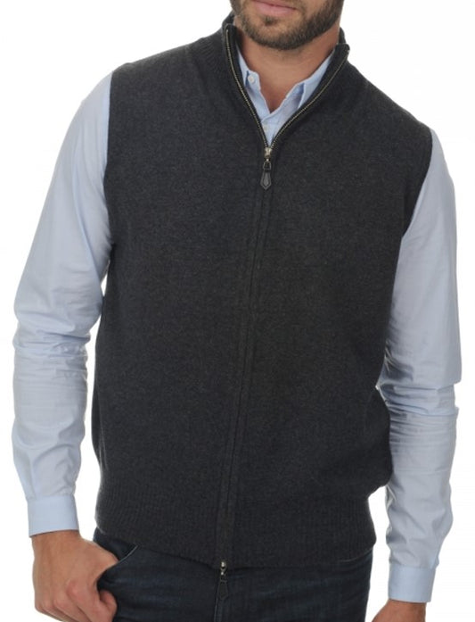 Balldiri 100% Kaschmir Herren Kurzarm Weste mit Stehkragen 2-fädig - Balldiri & Windhound