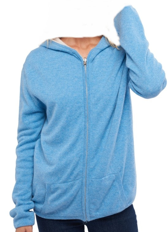 Balldiri 100% Kaschmir Damen Langarm Wendejacke mit Kapuze 4-fädig - Balldiri & Windhound