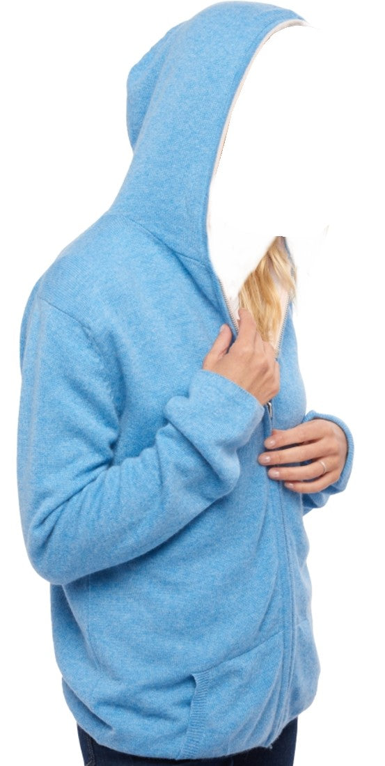 Balldiri 100% Kaschmir Damen Langarm Wendejacke mit Kapuze 4-fädig - Balldiri & Windhound