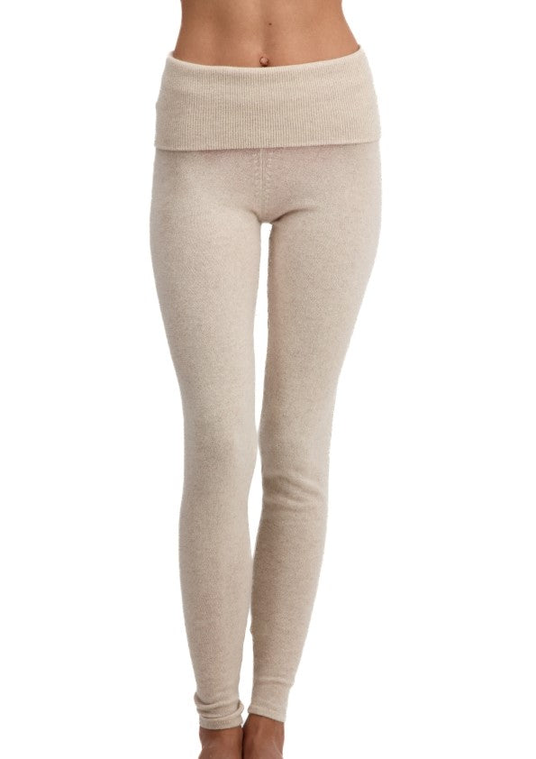 Balldiri 100% Kaschmir Damen Leggins mit Breiten Bund 2-fädig - Balldiri & Windhound