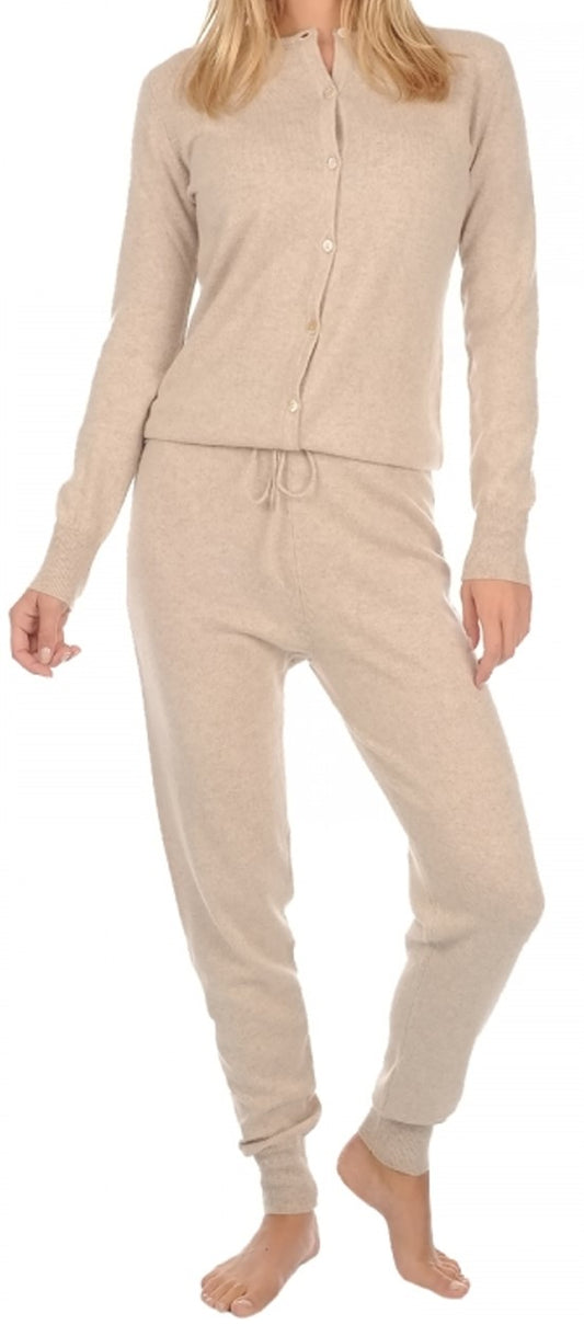 Balldiri 100% Kaschmir Damen Langarm Schlafoveral Rundhalsausschnitt 2-fädig - Balldiri & Windhound