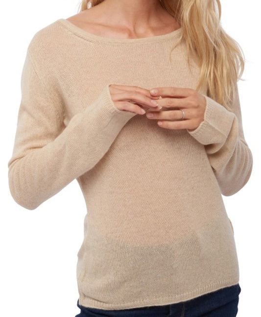 Balldiri 100% Kaschmir Damen Pullover Breiten Rundhals 2-fädig - Balldiri & Windhound