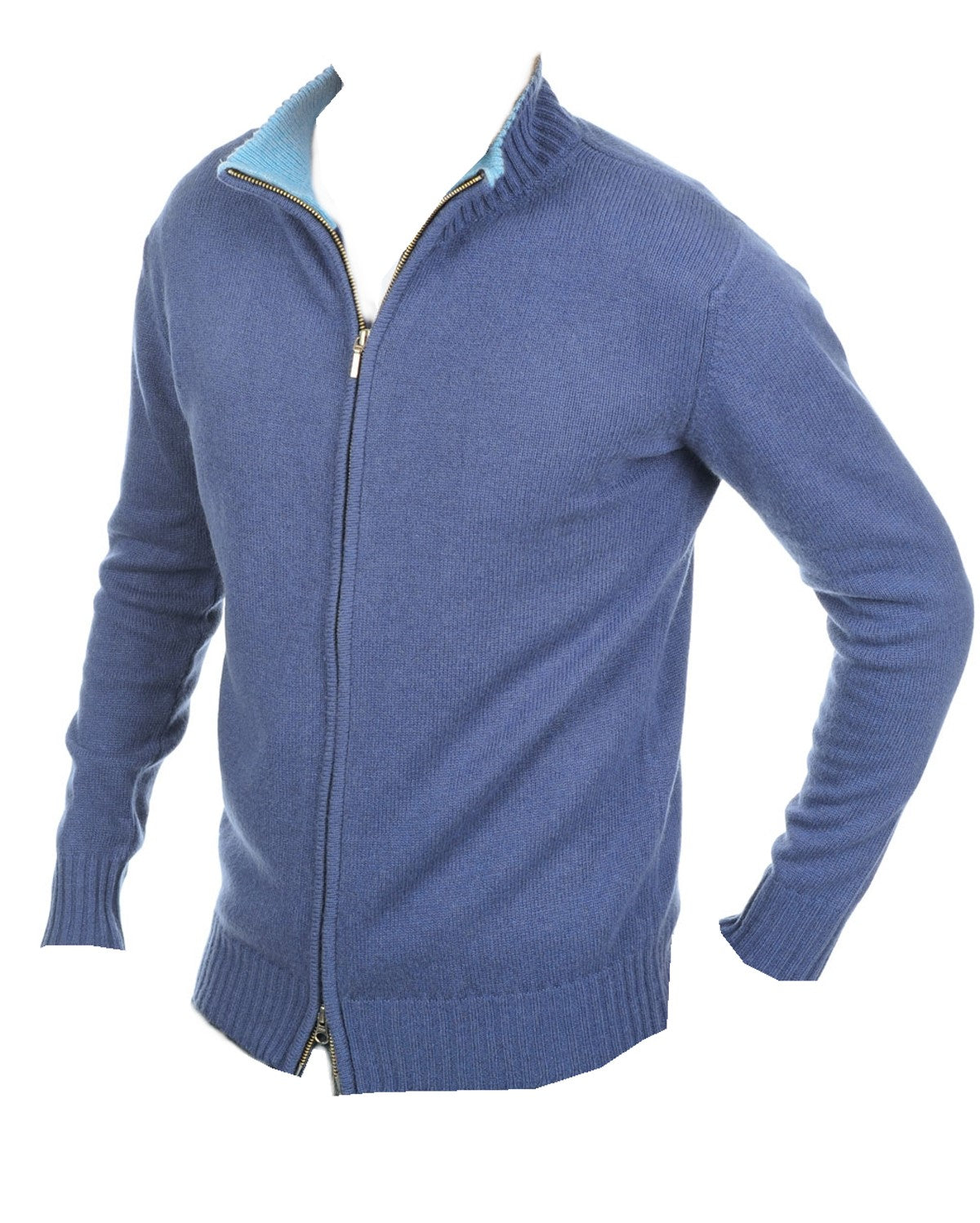 Balldiri 100% Kaschmir Herren Langarm Strickjacke mit kleinem Kragen 4-fädig - Balldiri & Windhound