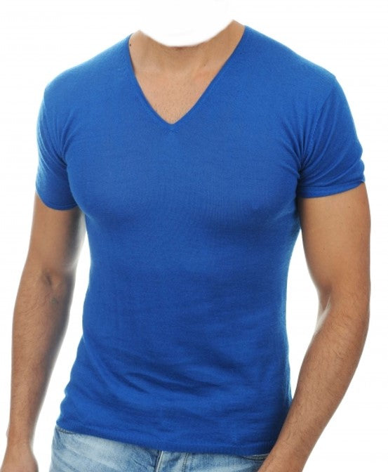 Balldiri 100% Kaschmir Herren kurzarm T-Shirt mit V-Ausschnitt 2-fädig - Balldiri & Windhound