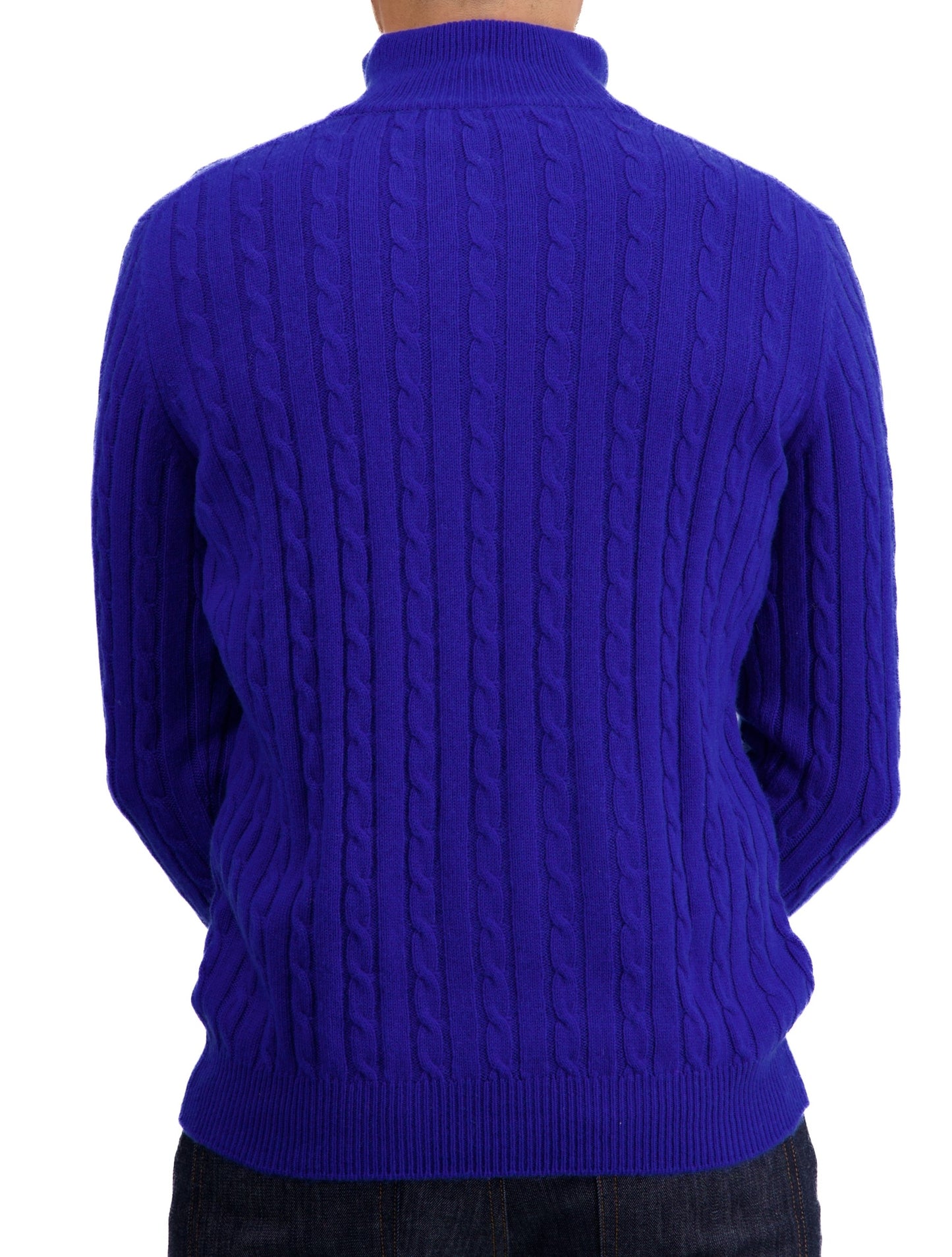 Balldiri 100% Kaschmir Herren Langarm Troyer Zopfmuster 4-fädig - Balldiri & Windhound