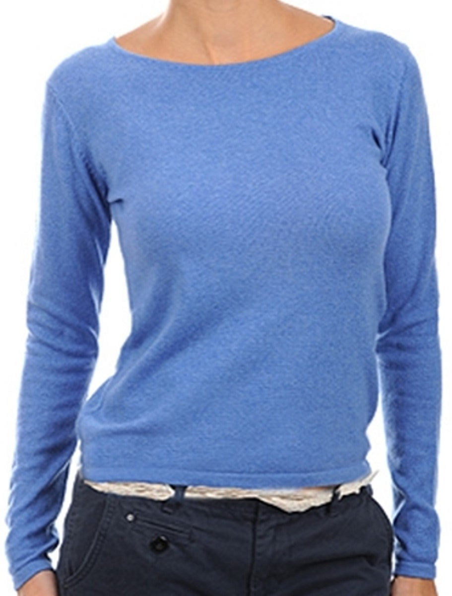 Balldiri 100% Kaschmir Damen Pullover U-Boot-Ausschnitt