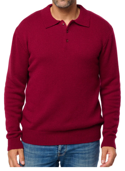 Balldiri 100% Kaschmir Herren Langarm Polo mit Kragen 6-fädig - Balldiri & Windhound
