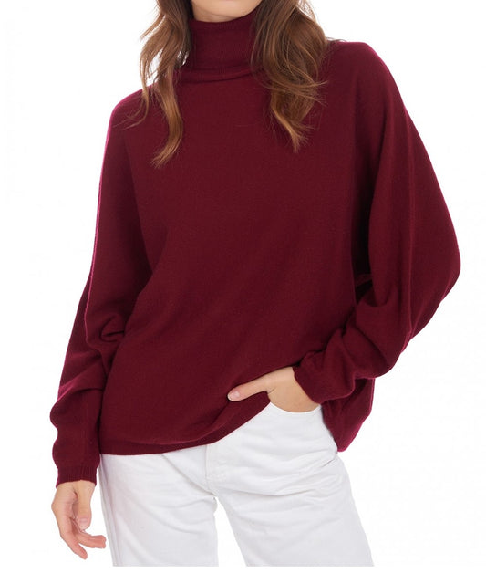 Balldiri 100% Kaschmir Damen Pullover Rollkragen Fledermausärmel 2-fädig - Balldiri & Windhound