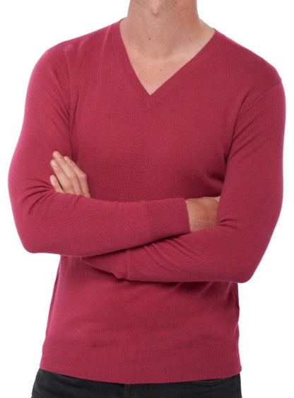 Balldiri 100% Kaschmir Herren Langarm Pullover mit V-Ausschnitt 2-fädig - Balldiri & Windhound