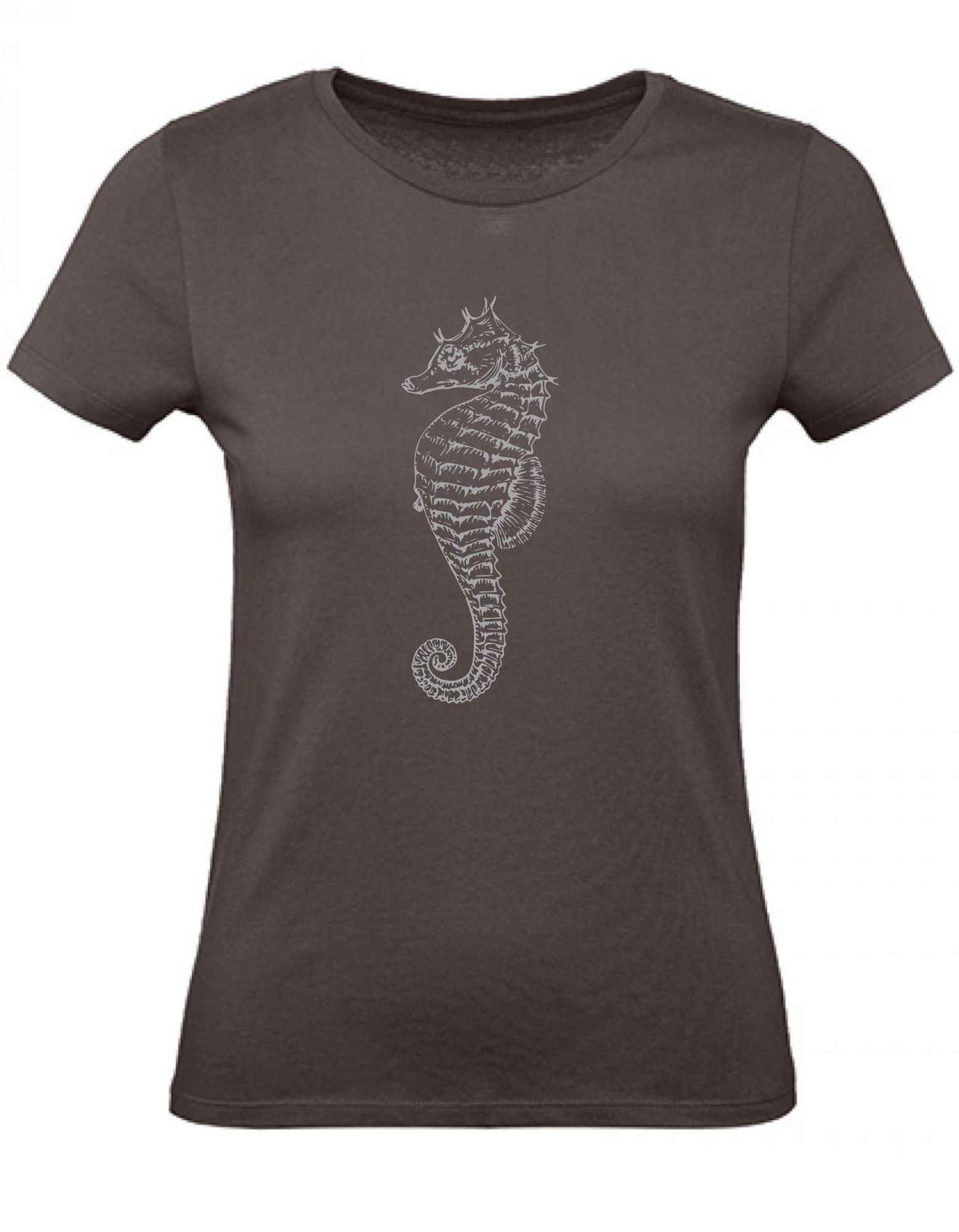 Balldiri T-Shirt Damen graues Seepferdchen XS bis 2XL