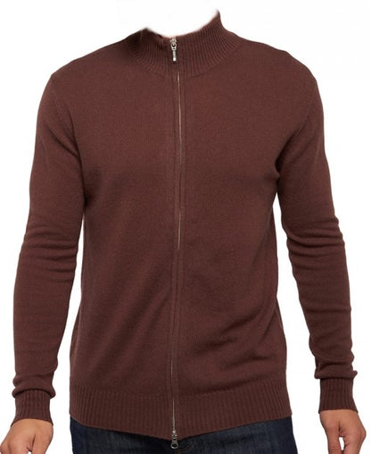 Balldiri 100% Kaschmir Herren langarm Strickjacke mit Reißverschluß 2-fädig - Balldiri & Windhound