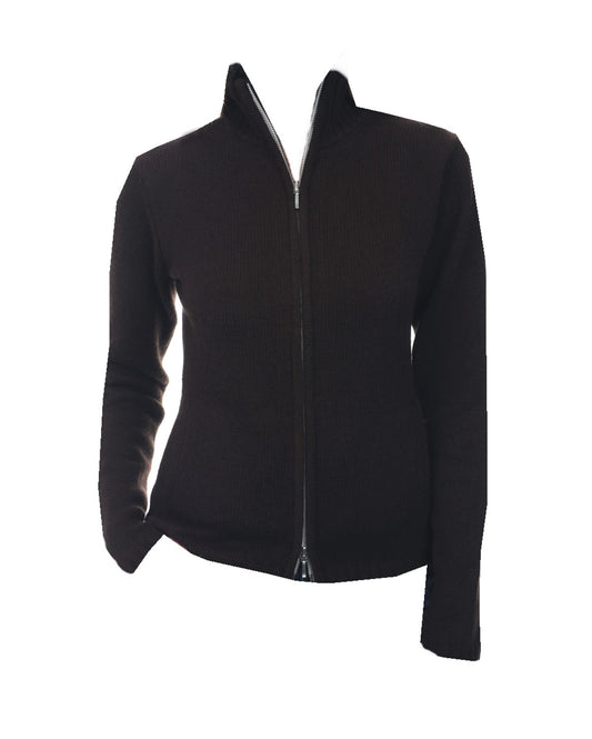 Balldiri 100% Kaschmir Jacke Strickjacke Damen 6-fädig braun L - Balldiri & Windhound