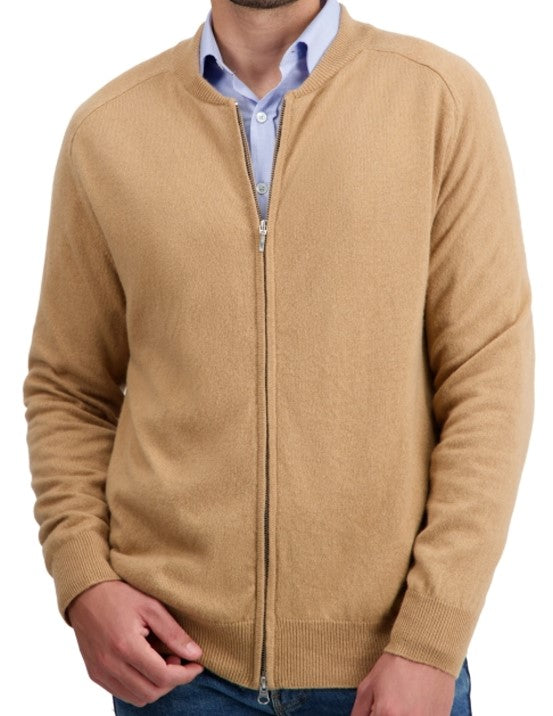 Balldiri 100% Kaschmir Herren langarm Strickjacke rundhals 2-fädig - Balldiri & Windhound