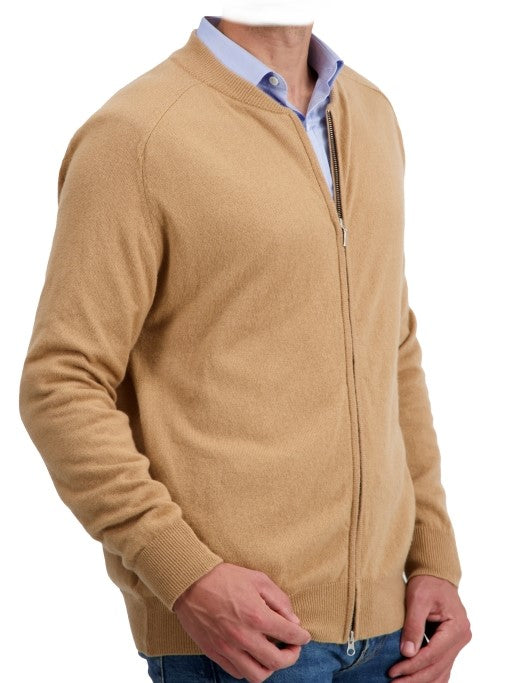 Balldiri 100% Kaschmir Herren langarm Strickjacke rundhals 2-fädig - Balldiri & Windhound