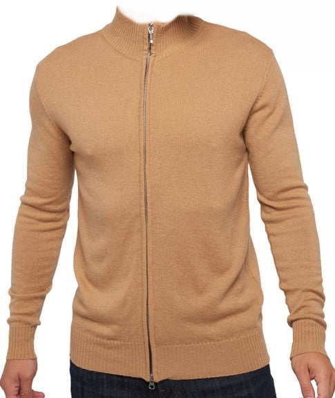 Balldiri 100% Kaschmir Herren langarm Strickjacke mit Reißverschluß 2-fädig - Balldiri & Windhound