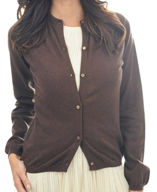 Balldiri 100% Kaschmir Damen Langarm Strickjacke Rundhalsausschnitt 2-fädig - Balldiri & Windhound