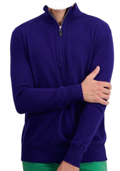 Balldiri 100% Kaschmir Herren Langarm Pullover Troyer 2-fädig - Balldiri & Windhound