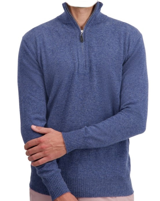 Balldiri 100% Kaschmir Herren Langarm Pullover Troyer 2-fädig - Balldiri & Windhound