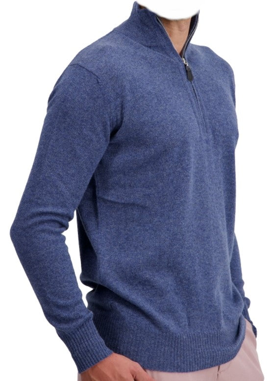 Balldiri 100% Kaschmir Herren Langarm Pullover Troyer 2-fädig - Balldiri & Windhound