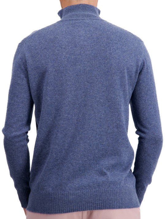 Balldiri 100% Kaschmir Herren Langarm Pullover Troyer 2-fädig - Balldiri & Windhound