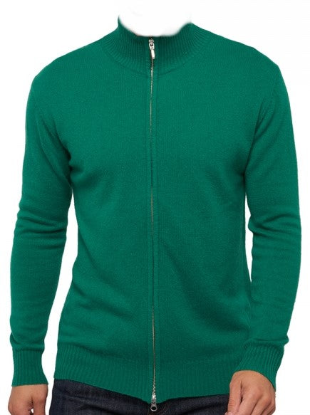 Balldiri 100% Kaschmir Herren langarm Strickjacke mit Reißverschluß 2-fädig - Balldiri & Windhound