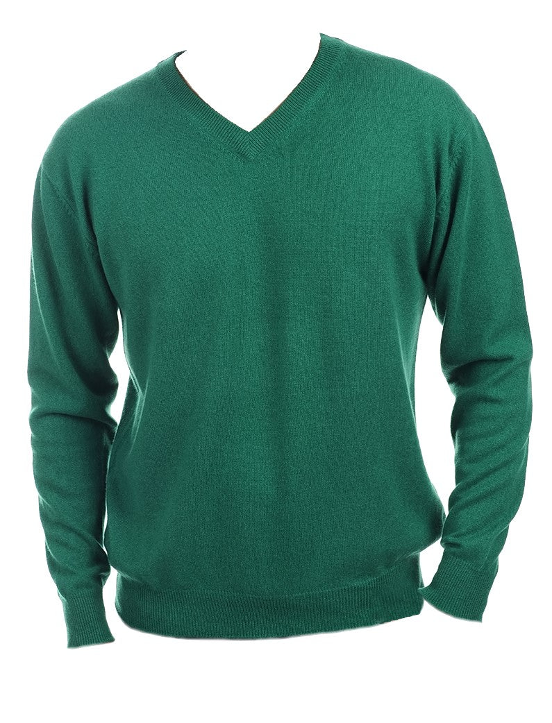 Balldiri 100% Kaschmir Herren Pullover V-Ausschnitt 2-fädig