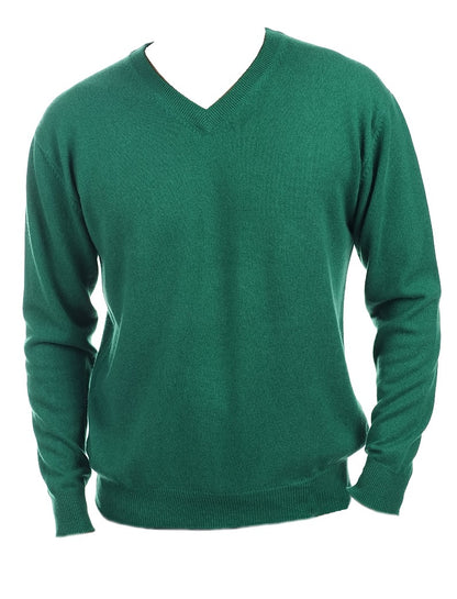 Balldiri 100% Kaschmir Herren Pullover V-Ausschnitt 2-fädig